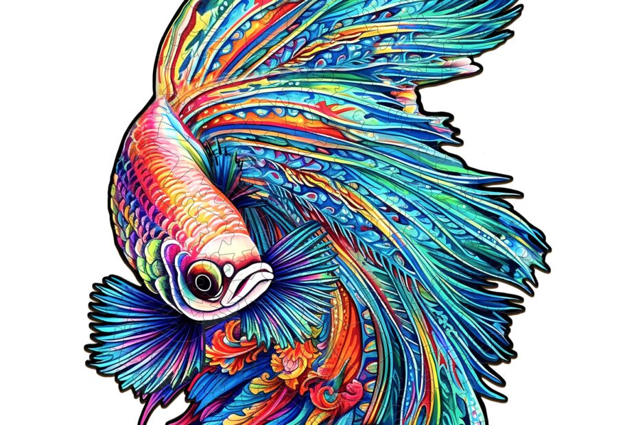 Puinen palapeli-VÄRIKÄS BETTA-palapeli 66d229823a220