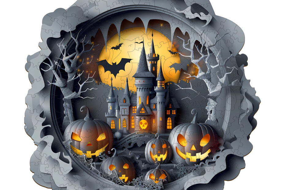 Puinen palapeli – 3D Halloween-linna 66ec153950641