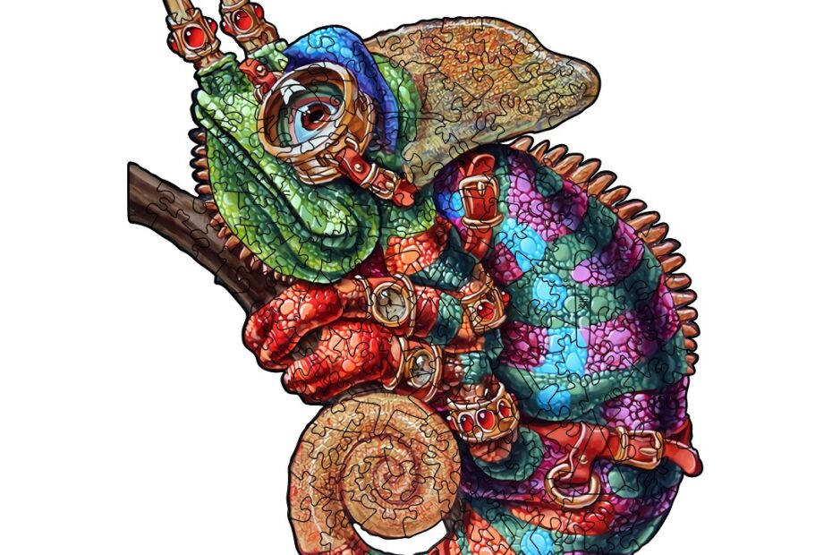Puinen palapeli- ADVENTUROUS CHAMELEON (Kameleontti) 66d6311b5e955