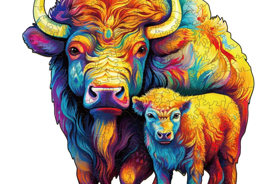 Puinen palapeli-American Bison Family – amerikkalainen biisoniperhe 66d6a2573591d