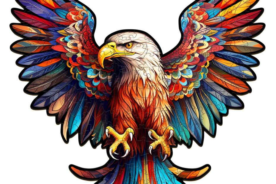 Puinen palapeli-Bald Eagle ja levittää siivet 66d645de04aaf