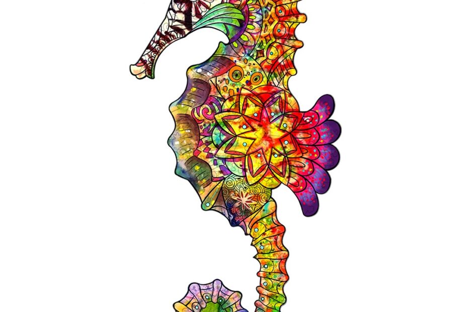 Puinen palapeli-BRILLIANT SEA HORSE (merihevonen) 66df26f5c5b5a