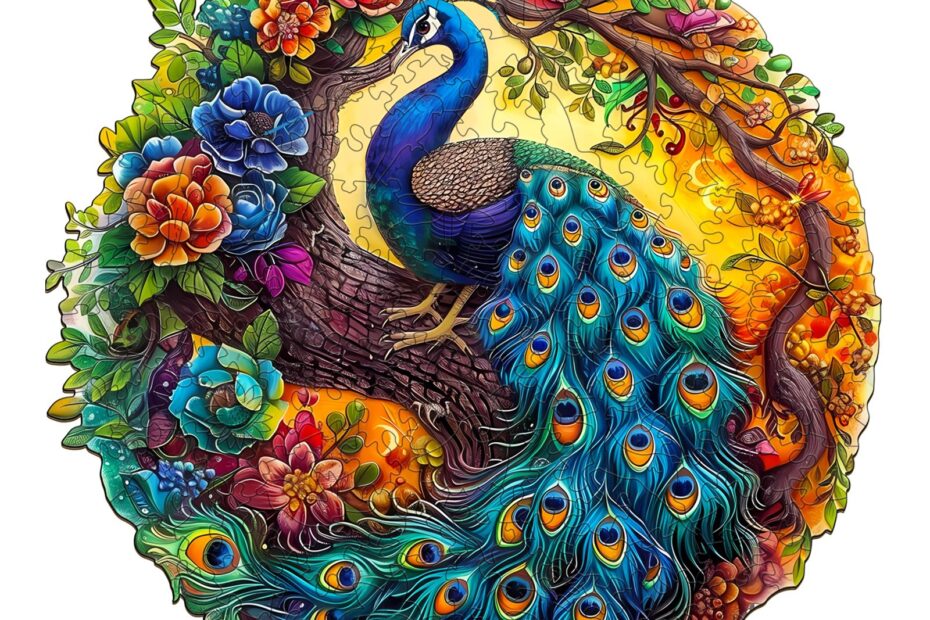 Puinen palapeli-Charming Peacock 2 66d6f6633b9b8