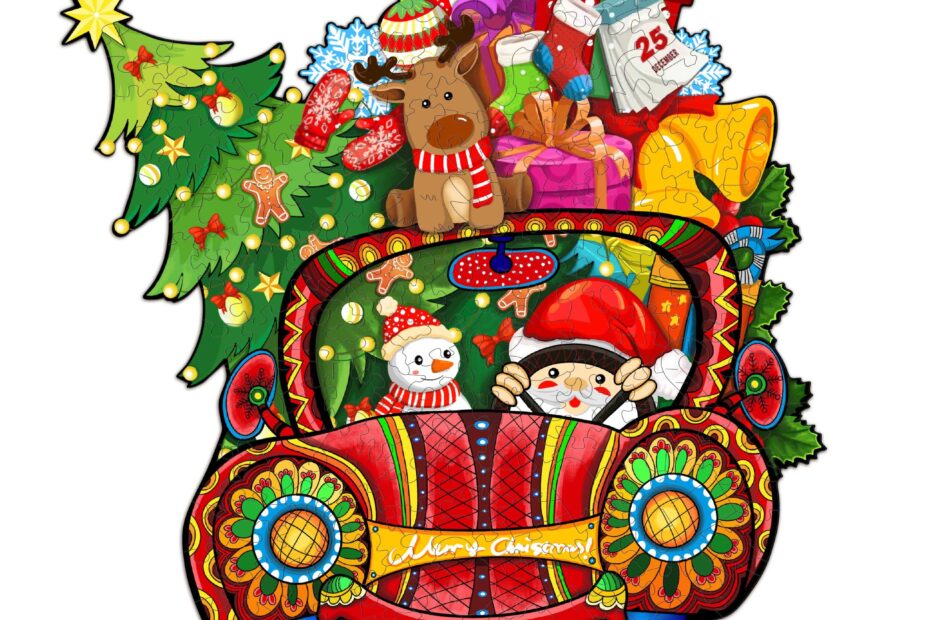 Puinen palapeli-CHRISTMAS CAR (Jouluauto) 66e58e84f0f0d