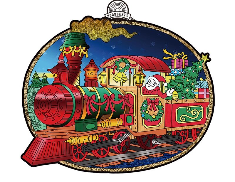 Puinen palapeli-CHRISTMAS TRAIN puupalapeli 66dd044592355