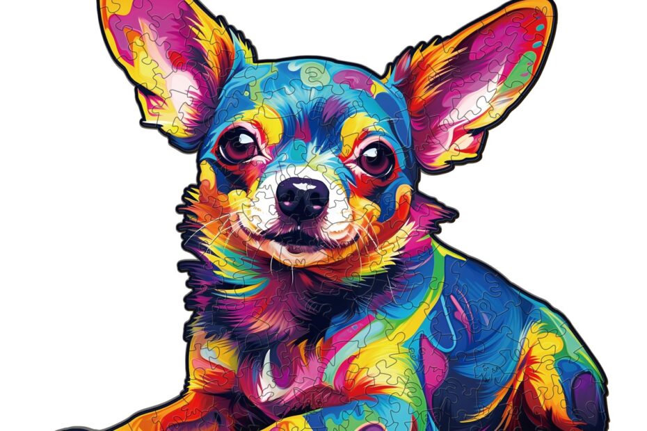 Puinen palapeli-värikäs chihuahua-palapeli 66e47853505e9