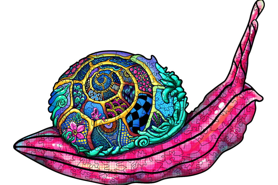 Puinen palapeli-VÄRIKKÄINEN SNAIL-palapeli 66d55856be1c0