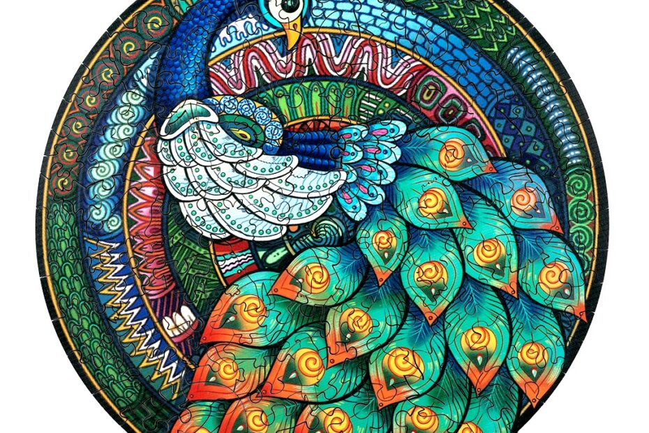Puinen palapeli-ELEGANT PEACOCK – puupalapeli 66dfc188bbabd
