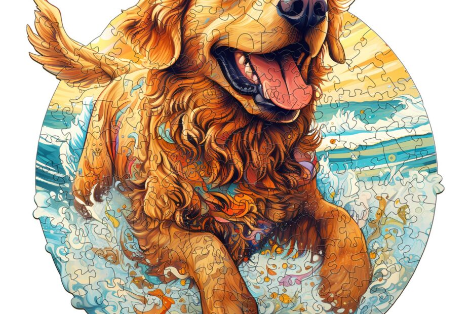 Puinen palapeli-Happy Golden Retriever – Onnellinen kultainen noutaja 66dd56eb9ef3a
