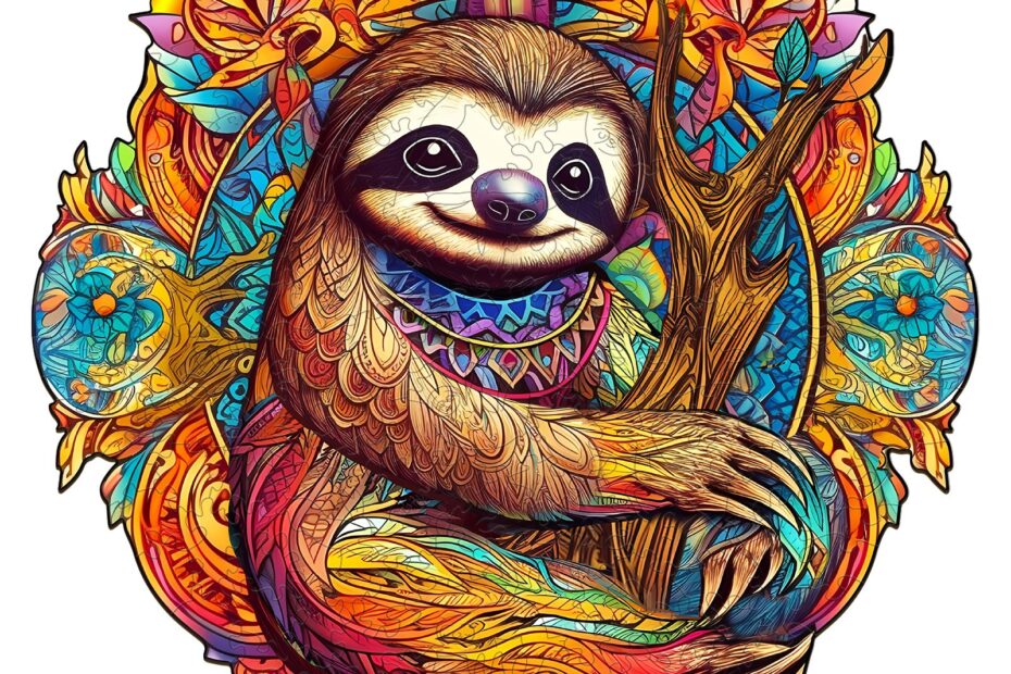 Puinen palapeli-HAPPY SLOTH (onnellinen liina) 66d4c80a0ea77