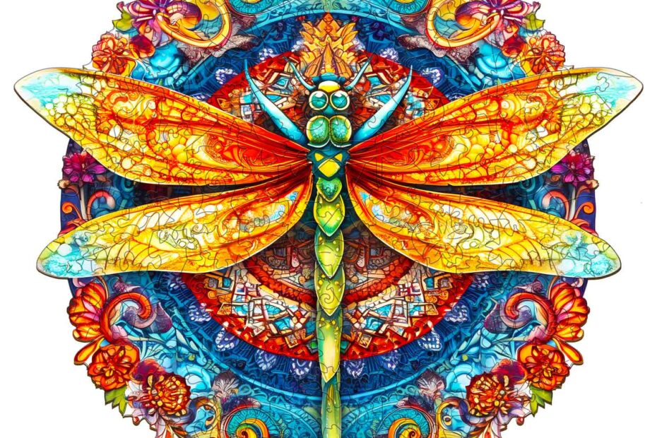 Puinen palapeli-MANDALA DRAGONFLY (lohikäärmekärpänen) 66d5de5d2eace