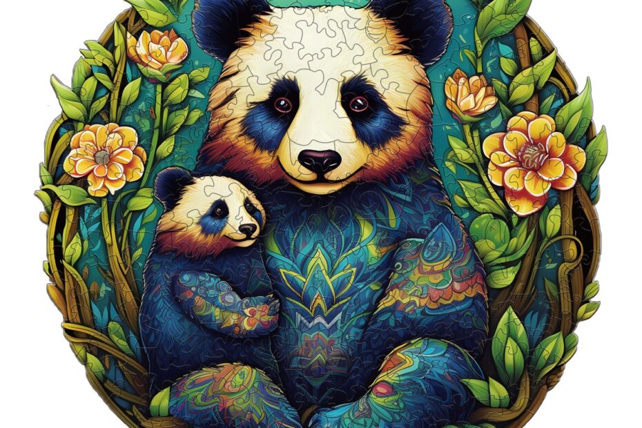 Puinen palapeli-Panda Family 2 66ddb39d22fde