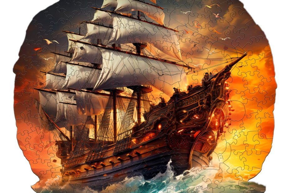 Puinen palapeli – Purjevene auringonlaskun aikaan 66e46de882e7c