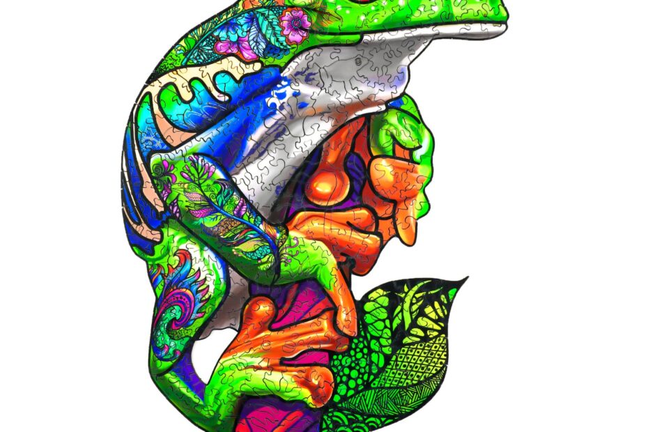 Puinen palapeli-PUU FROG (sammakko) 66e73fc5390db