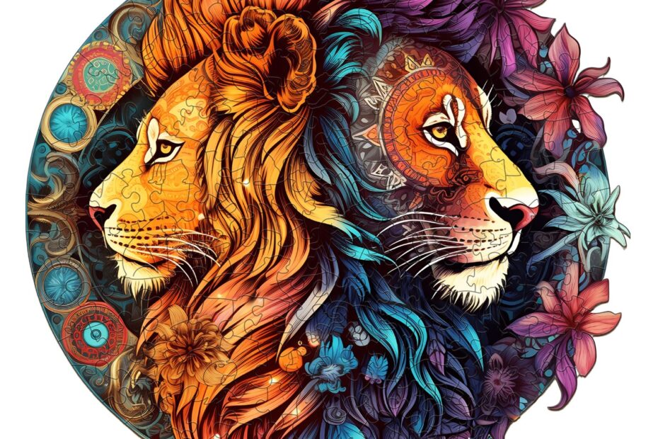 Puinen palapeli-Yin-Yang Lion-2 puupalapeli 66da091db1ce0