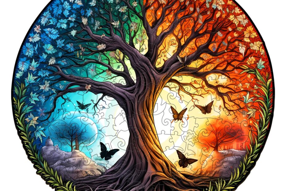 Puinen palapeli – YIN YANG TREE OF LIFE-8 66e3a9c908340